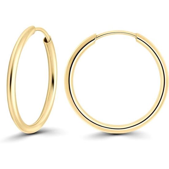 Orecchini a cerchio in oro giallo 18 carati con zircone 20 mm | Alda