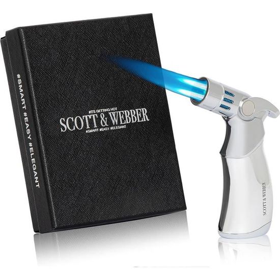 Briquet Tempête Briquet Allume Cigare Au Jet Turbo Réglable CoupeVent Jets Flamme Bleu CoupeVent