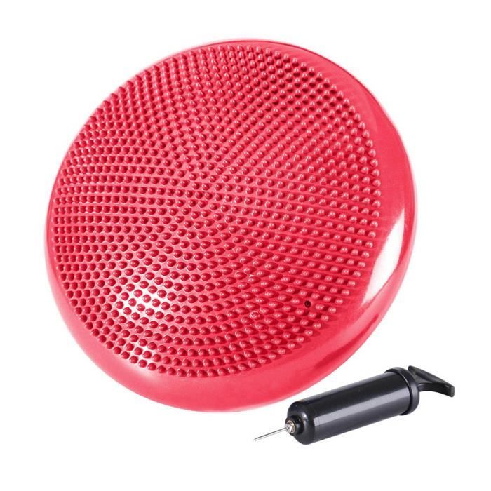 Coussin gonflable de boule de Massage de Yoga avec la stabilité d'air de pompe(rouge))