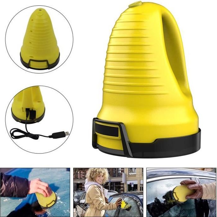 Grattoir à Glace électrique Dégivreu Chasse-Neige pour Pare-Brise, dégivreur de vitre de Voiture, Voiture d'hiver à Chargement USB