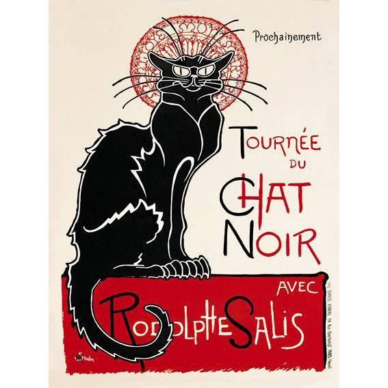 PLAQUE METAL 20X15cm TOURNEE DU CHAT NOIR