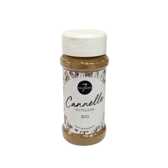 Cannelle Bio - Moulue - Vrac - Saupoudreur Plastique de 50 gr - Epice d'Exception - 7 Saisons