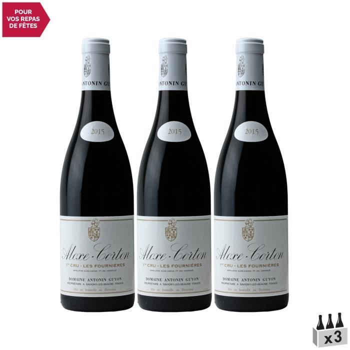 Aloxe-Corton 1er Cru Les Fournières Rouge 2015 - Lot de 3x75cl - Domaine Antonin Guyon - Vin AOC Rouge de Bourgogne