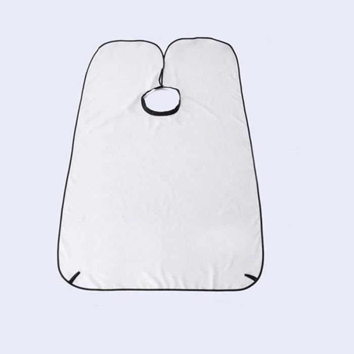 Tablier de rasage pour barbe soins Bavoir attrateuse tondeuse cheveux du visage, Cape evier tabliers de rasage noirs - White