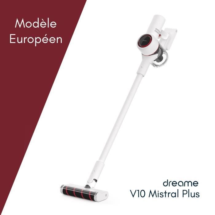Dreame® V10 Plus Mistral - Aspirateur balai sans fil - Modèle européen - 100000 TR - 450W - 60 Min