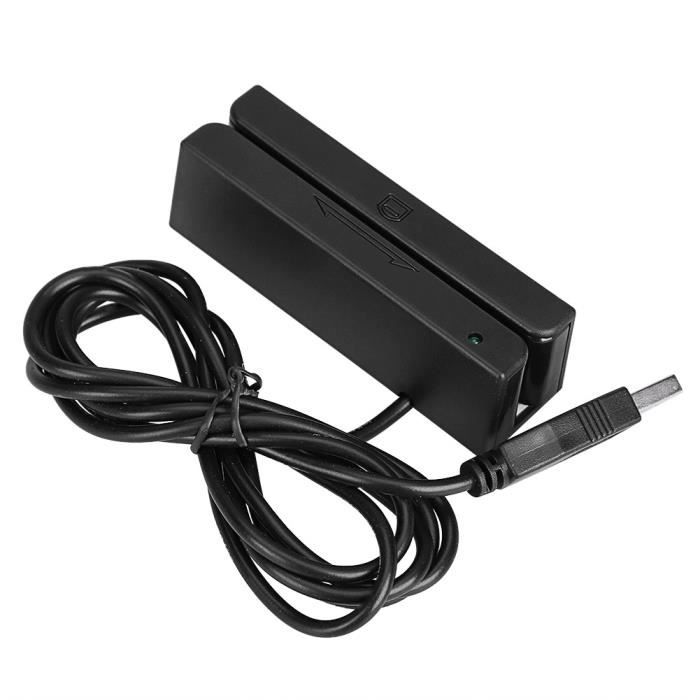 Lecteur, lecteur d'encodeur Hi-Co MSR90 lecteur de carte de crédit USB, dispositif Plug-and-Play pour la fidélité des systèmes