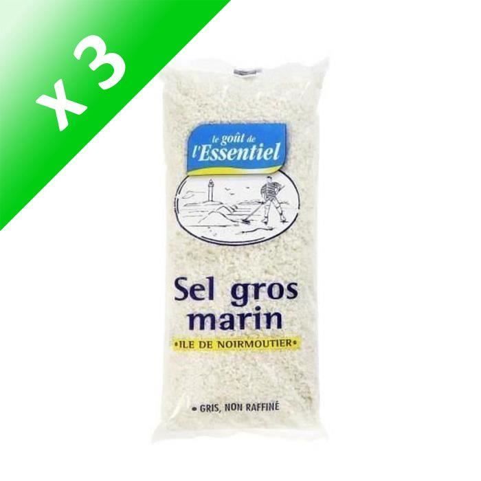 LE GOUT DE L'ESSENTIEL Sel gros marin (Lot de 3)