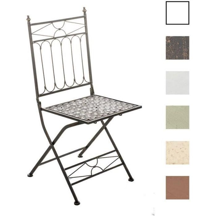 CLP Chaise pliable nostalgique ASINA Loraville, en métal, chaise en fer style nostalgique, ultra-élégant, 6 couleurs au choix95 c...