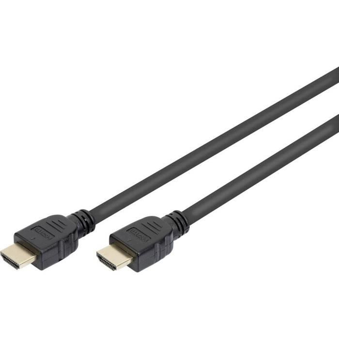 Câble de raccordement TV, écran, ordinateur, ordinateur portable, TV, récepteur, vidéo [1x HDMI mâle - 1x HDMI mâle] Dig