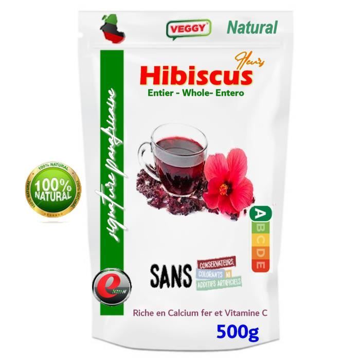 Fleurs d'hibiscus entières séchées - Sélection panafricaine - 500g