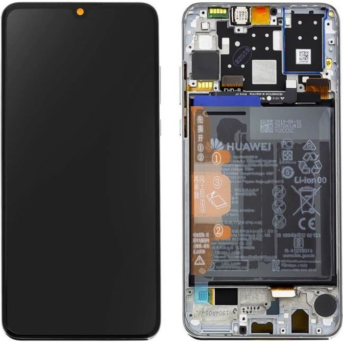 Bloc Complet Huawei P30 Lite Écran LCD Tactile Batterie 3340 mAh Original Blanc