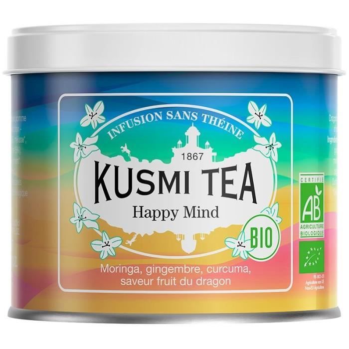 KUSMI TEA Infusion Happy Mind - Bio - Boîte métal - 100 g