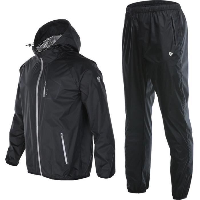 Ensemble de Sudation Homme Veste A Capuche Fitness Musculation Brûler des graisses Suer plus Cycle de chaleur