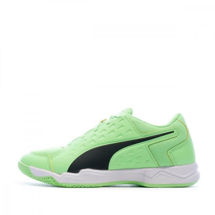 Chaussures de sport en salle vert fluo Garçon Puma Auriz Jr