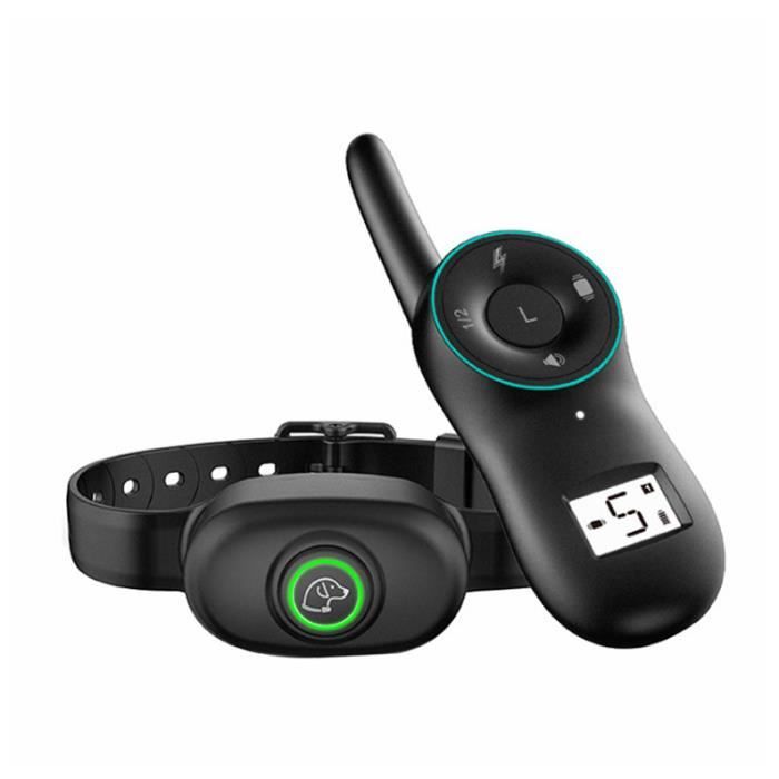 Collier anti-aboiement électrique pour chien dispositif automatique avec contrôleur - NOIR