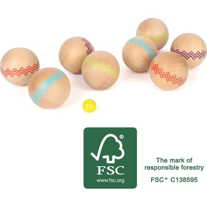 Small Foot 12029 Boule Active en Bois certifié FSC 100 % pour Les Enfants à partir de 3 Ans Jeu de Plein air pour Le Jardin ou la