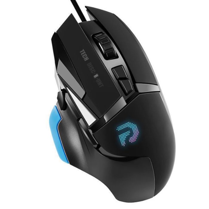 TD® Souris Noir Gamer Pro Luom G10 4000 Dpi Réglable Optique 9 Boutons 4 Couleurs Professionnel Mécanique Gaming Usb Filaire Macros