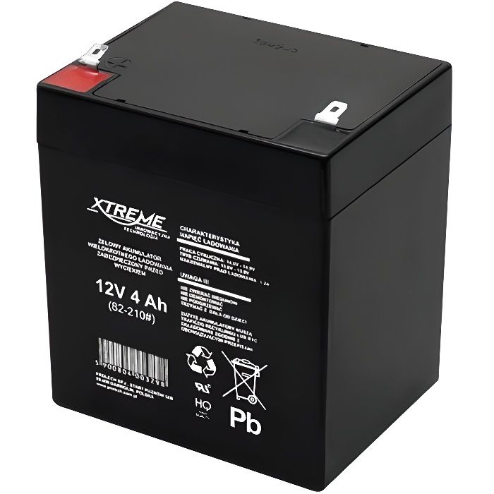 Batterie au gel 12V 4Ah Xtreme motos, quad, jouets, bateaux, caravanes, caisse