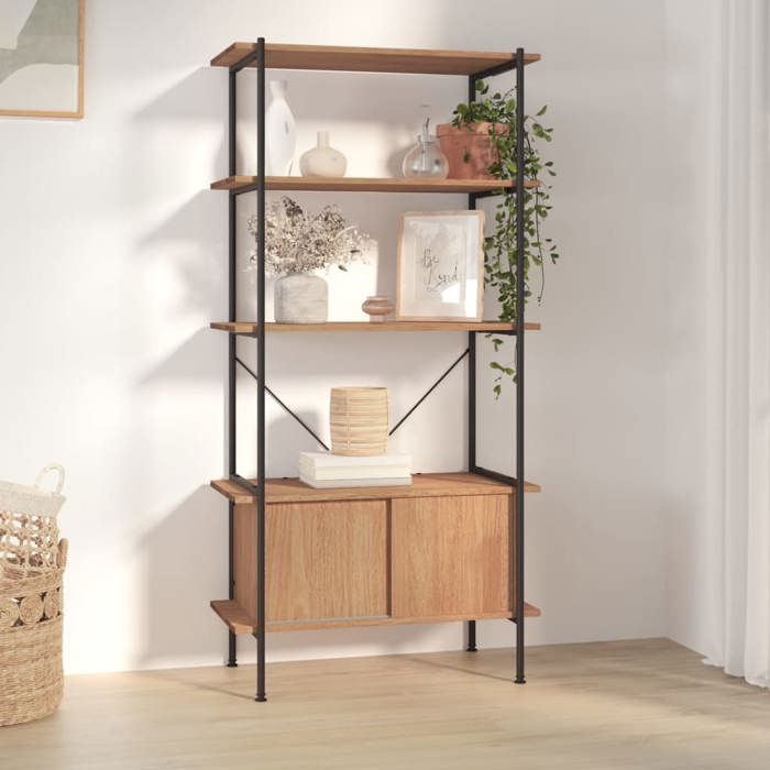 vidaXL Étagère à 5 niveaux armoire 80x40x163cm Acier bois dingénierie 336355