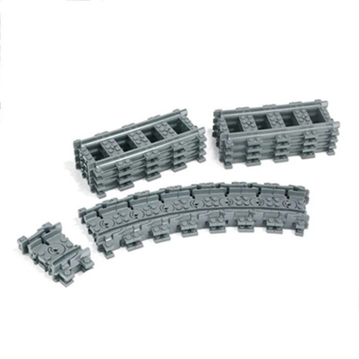 Rails Du Train Rails de train droits et incurvés,accessoires,blocs de construction de ...