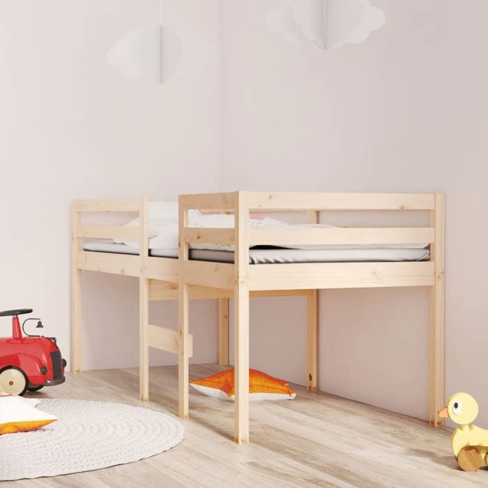 Lit multifonctionnel - lemon - LL1599 - 90x200 cm - Bois de pin massif - Mi-haut