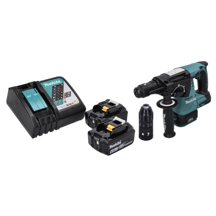 Makita DHR 243 RG Marteau perforateur sans fil 18 V SDS plus Brushless + 2x batterie 6 0 Ah + chargeur - vue 2
