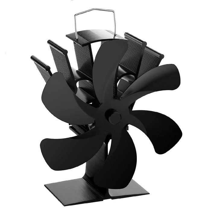 Ventilateur de poêle - AIMOONSA - 6 pales - Thermoélectrique auto-alimenté - Silencieux 35 dB - Aimoonsa