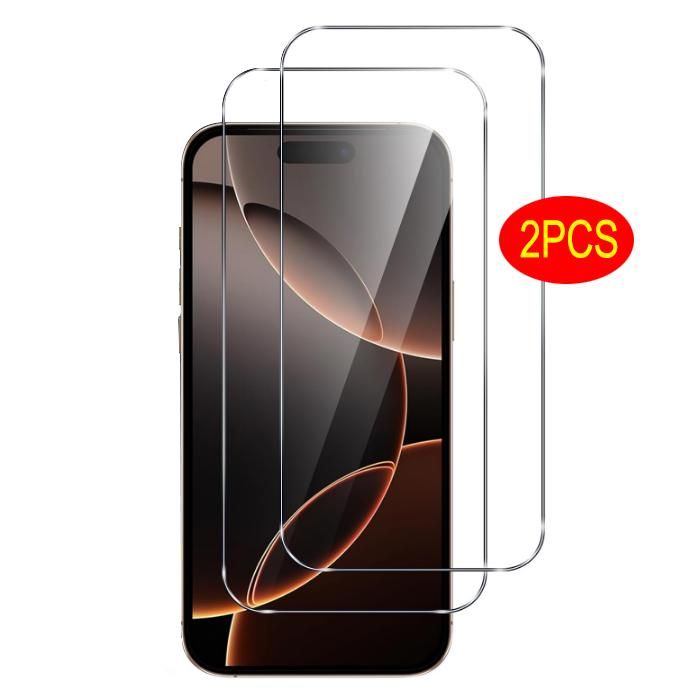 Protège-écran en verre trempé iPhone 16 Pro, anti-choc efficace