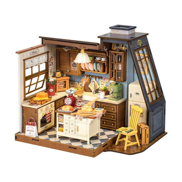Puzzle 3D en bois à construire - ROBOTIME Cuisson cuisine DIY maison Miniature