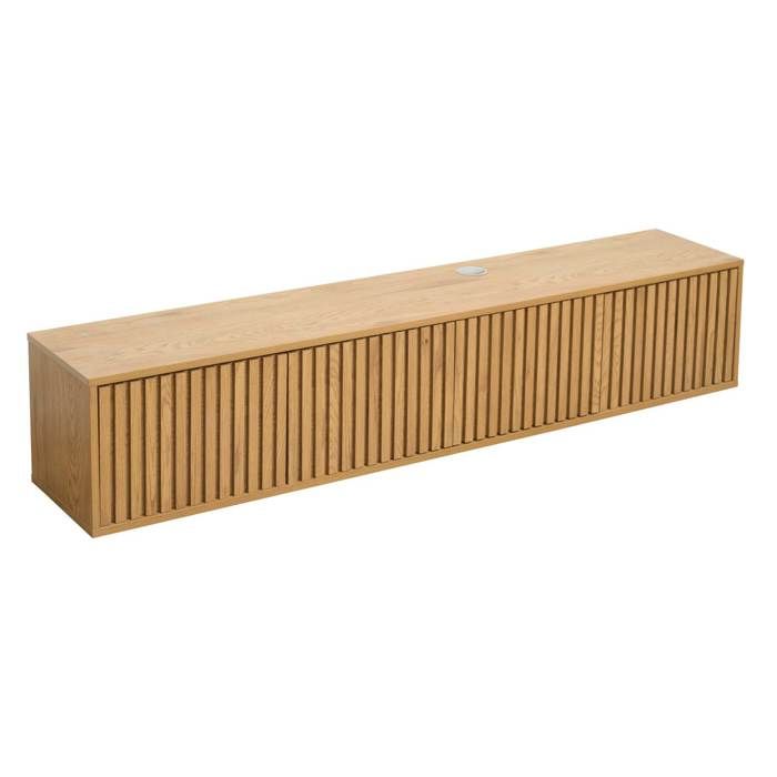 Meuble TV suspendu 160 cm scandinave bois clair Ivy - Oviala Meuble TV suspendu 160 cm scandinave bois clair Ivy - Oviala