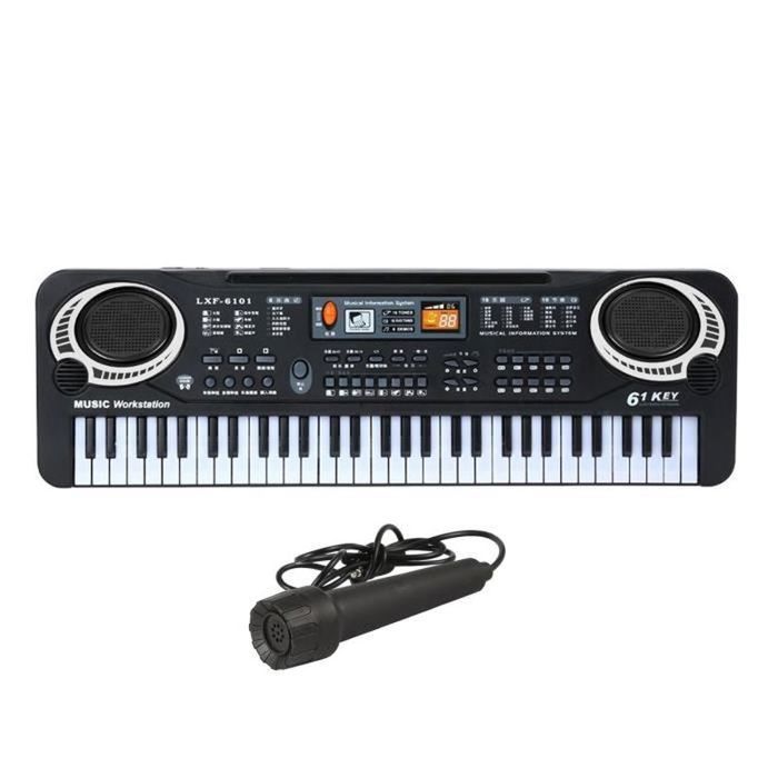 Clavier De Piano 54 Touches RockJam Avec Alimentation, Support De P Autocollants Pour Notes De Piano Et Lecons Simpl Amz