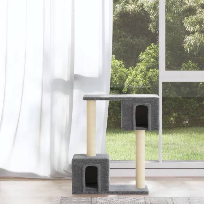 Arbre à chat - vidaXL - Gris clair - 60 cm - Sisal - Bois dingénierie