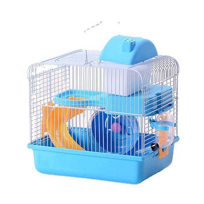 Cage de hamster avec maison tunnel et escalier couleur aléatoire 28 x 21 x 31 cm.