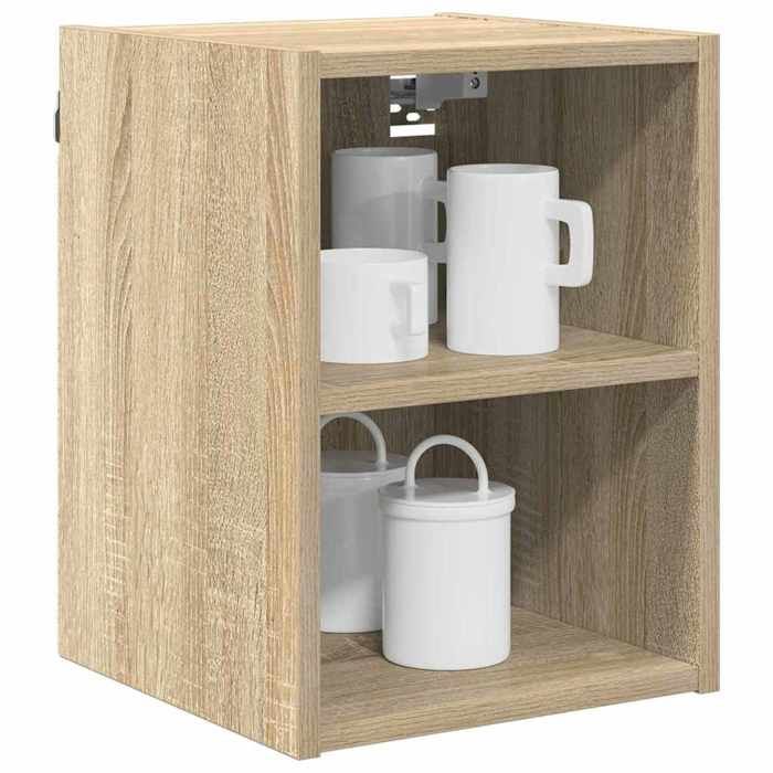 Black Week Armoire rangement - CLARENCE - Vitrine suspendue - Riga Chêne Sonoma 30x29 5x40 cm AA1087