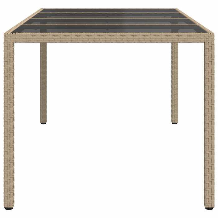Black Friday Table à dîner de jardin BURKE 2/4 PERSONNES pour repas Beige 190x90x75 cm Poly rotin TTT271