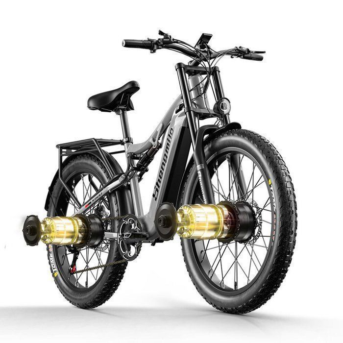 Vélo électrique - Shengmilo S600 - 2000W Double Moteur - fatbike velo electrique - Batterie Amovible 48V17.5Ah - Max 55Km/h - Gris
