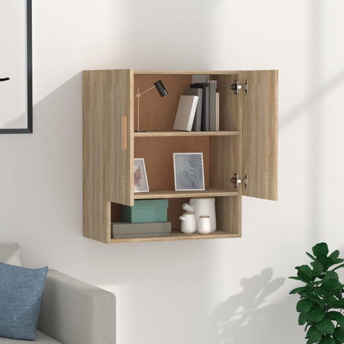 (Vente chaude)Armoire murale pour cuisine/salon JILL Cabinet de Rangement - Chêne sonoma 60x31x70 cm Bois dingénierie - M766674