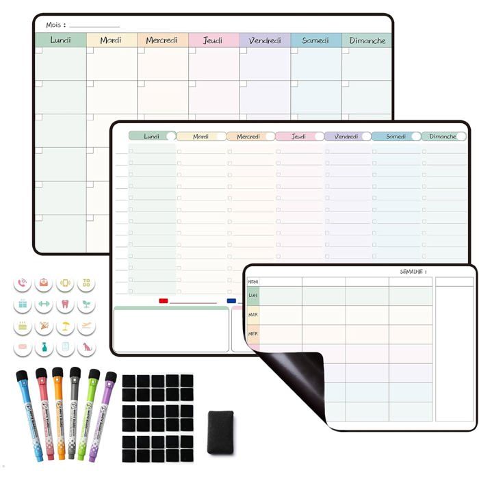 Planni Planning Semaine,Calendrier Magnetique Frigo,Emploi Du Temps ...