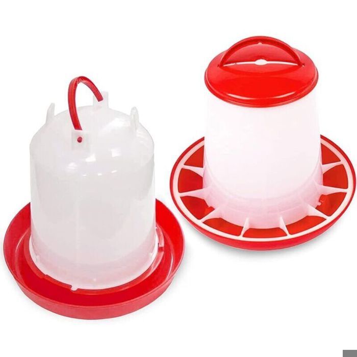 Set d’Abreuvoir de 2.5 L et Mangeoire de 3KgMangeoire pour poussins Kit dabreuvoir Mangeoire pour volaille Abreuvoir pour