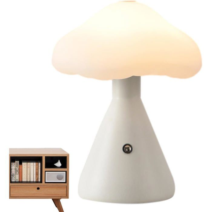 Lampe champignon – Veilleuse LED sans fil lampe de bureau portable en forme de champignon