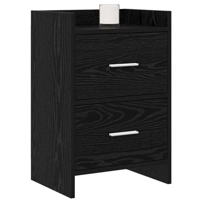 Tables de chevet chêne noir - vidaXL - bois dingénierie - 40 x 30 x 60 cm - 2 tiroirs 7205793