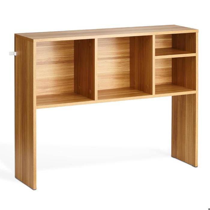 Rangement optimisé étagère de bureau 1 niveau 94x24x73 cm organiseur coloris bois avec pieds antidérapants