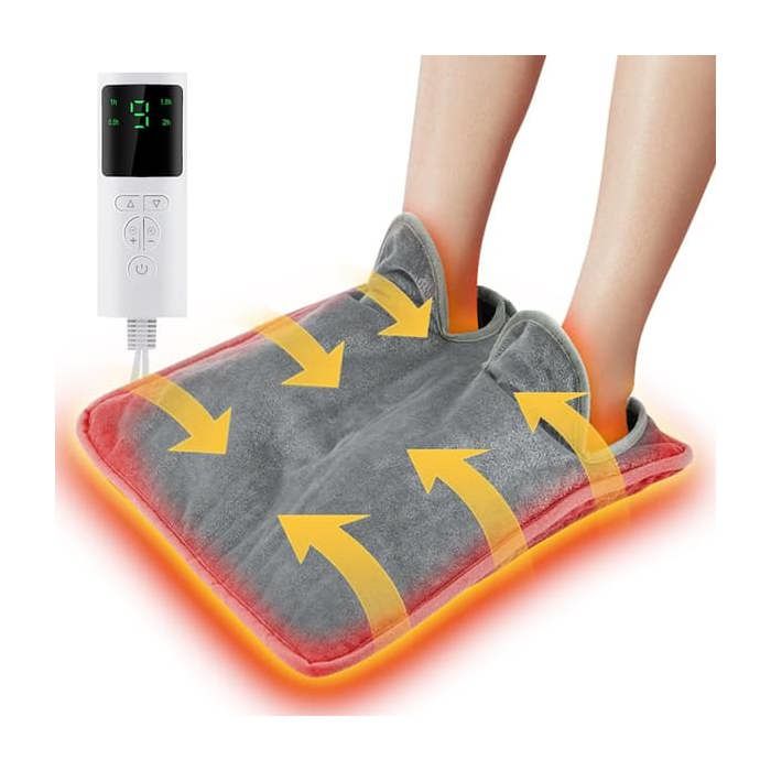 Chauffe-pieds électrique chauffant coussin pour pieds à chauffage rapide antidérapant pour lit ou bureau