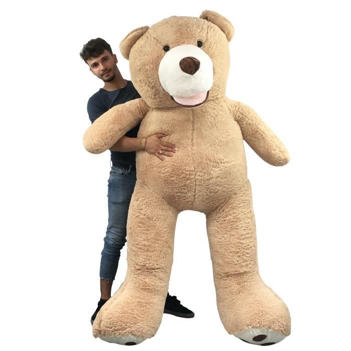 TEDBI Grand Ours en Peluche, Geant Nounours gigantesque S01 [Beige, XXXL -  200cm] - Cdiscount Jeux - Jouets