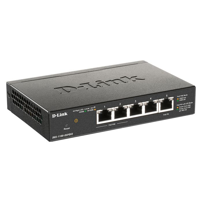 D Link DGS 1100 05PDV2 commutateur réseau Géré Gigabit Ethernet 101001000 Connexion Ethernet supportant 'alimentation via ce port PoE Neuf - vue 5