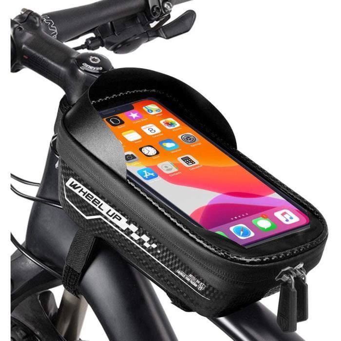 Sacoche Guidon Vélo Étanche Avec Support Téléphone - Rotation 360° - Compatible Smartphones <7" - Housse De Pluie Incluse