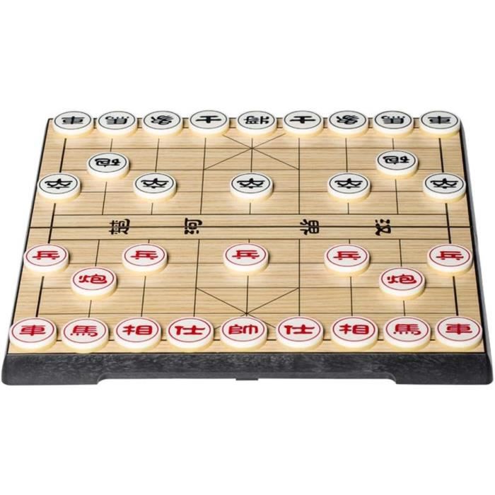 Jeu de voyage prêt à l'emploi, jeu d'échecs chinois portable avec plateau magnétique pliant et Jeu de voyage prêt à l'emploi, jeu d'échecs chinois portable avec plateau magnétique pliant et