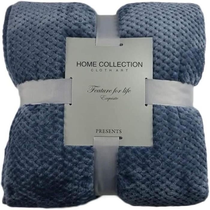 MENHIRY Couverture Lestée Minky Réversible 3,2 Kg - Douce Et Lourde Pour Adulte - Bleu 101,6 X 152,4 Cm