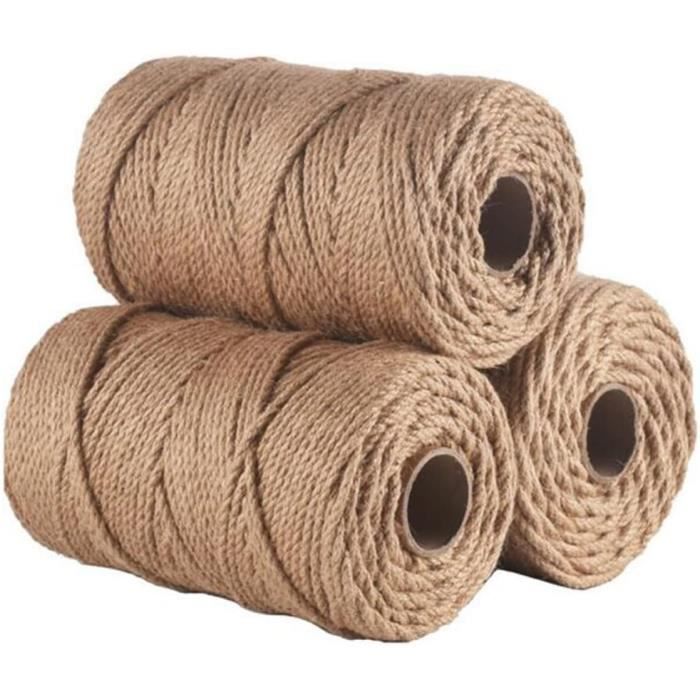 Corde De Jute, Fibre De Chanvre 100 M De Longueur Ficelle Décorative - Foto 5