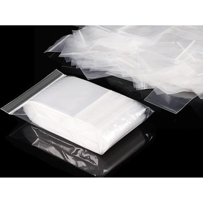 200 Sachets Zip Transparents 4x3 Cm - Pochette Plastique Refermable Pour Bijoux, Graines, Vis...